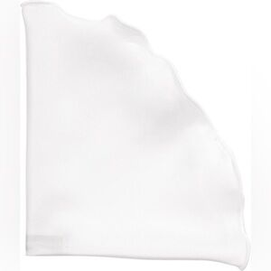 EDWARD ARMAH SILK ROUND POCKET CIRCLE SQUARE WHITE NWOT